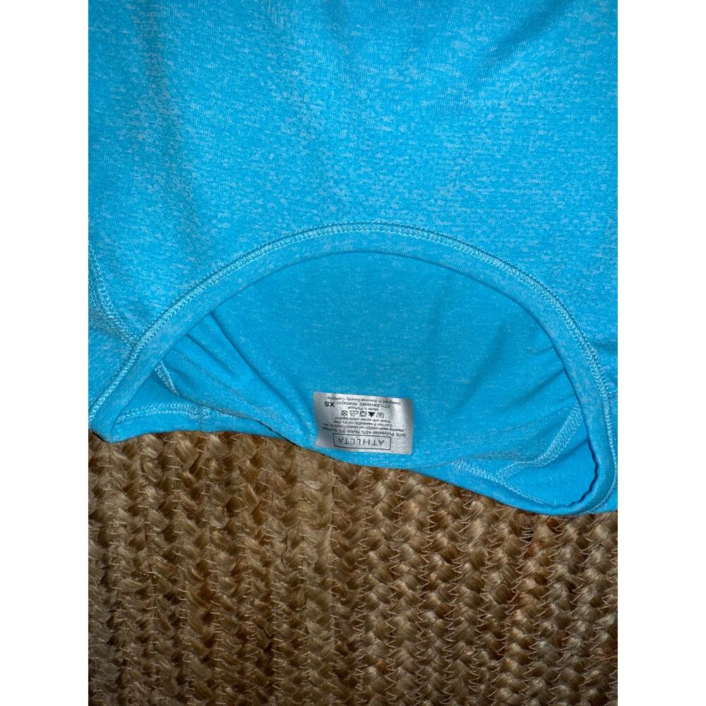 Athleta ruched seamless workout shirt in blue size xs - Picture 2 of 5